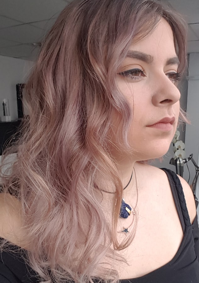 dusty violet bleach blond